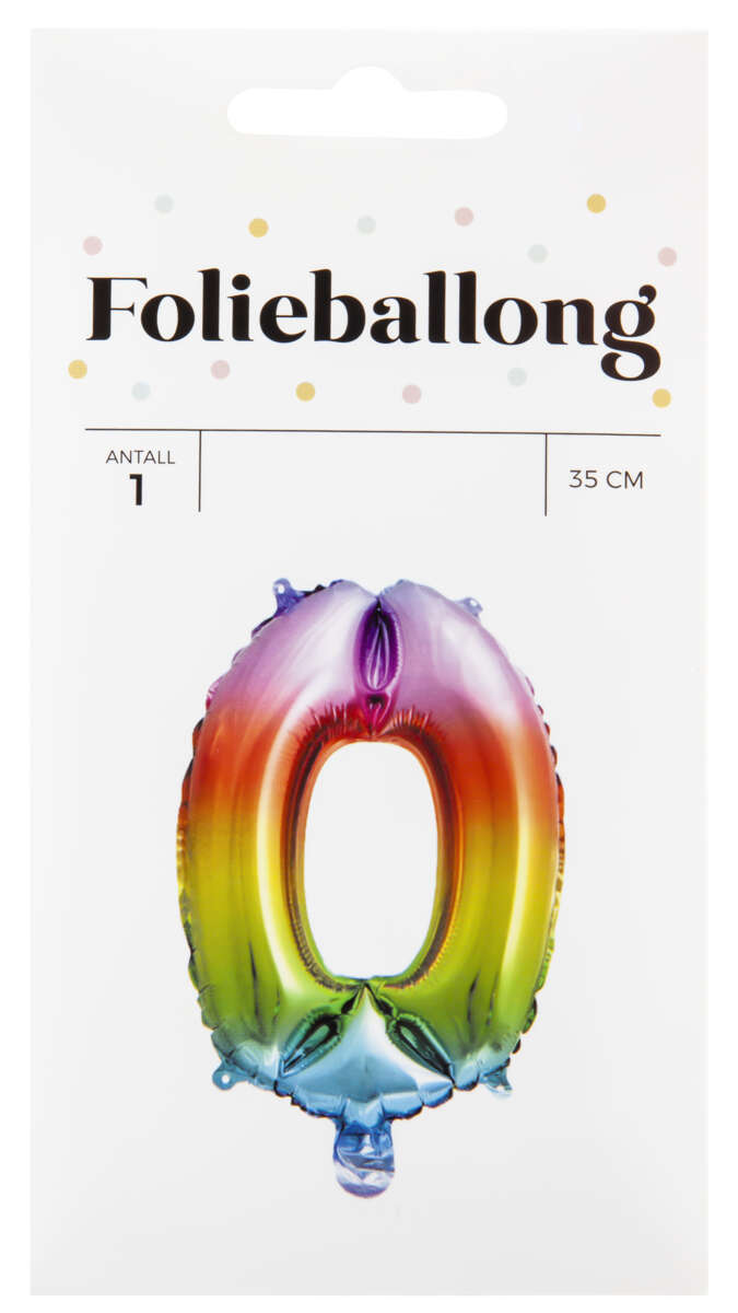 Folieballong Regnbue H: 35 cm