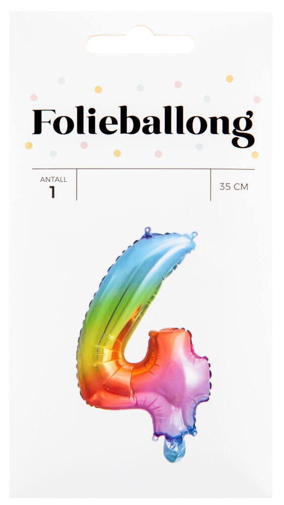 Folieballong Regnbue H: 35 cm