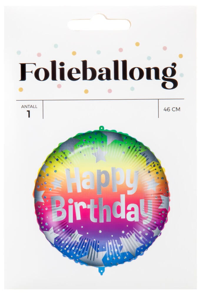 Folieballong Happy Birthday ø: 46 cm