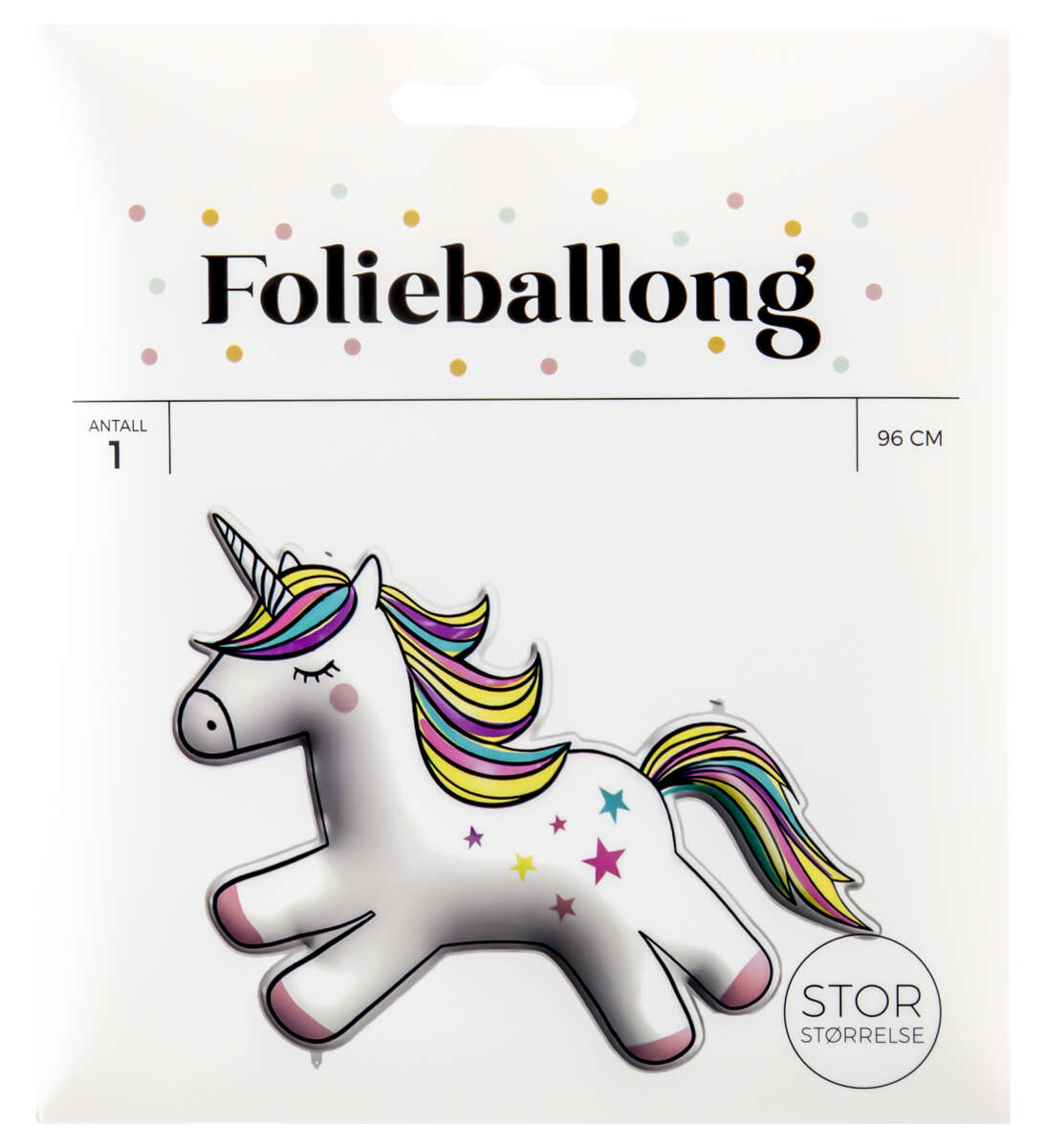 Folieballong Enhjørning L: 96 cm