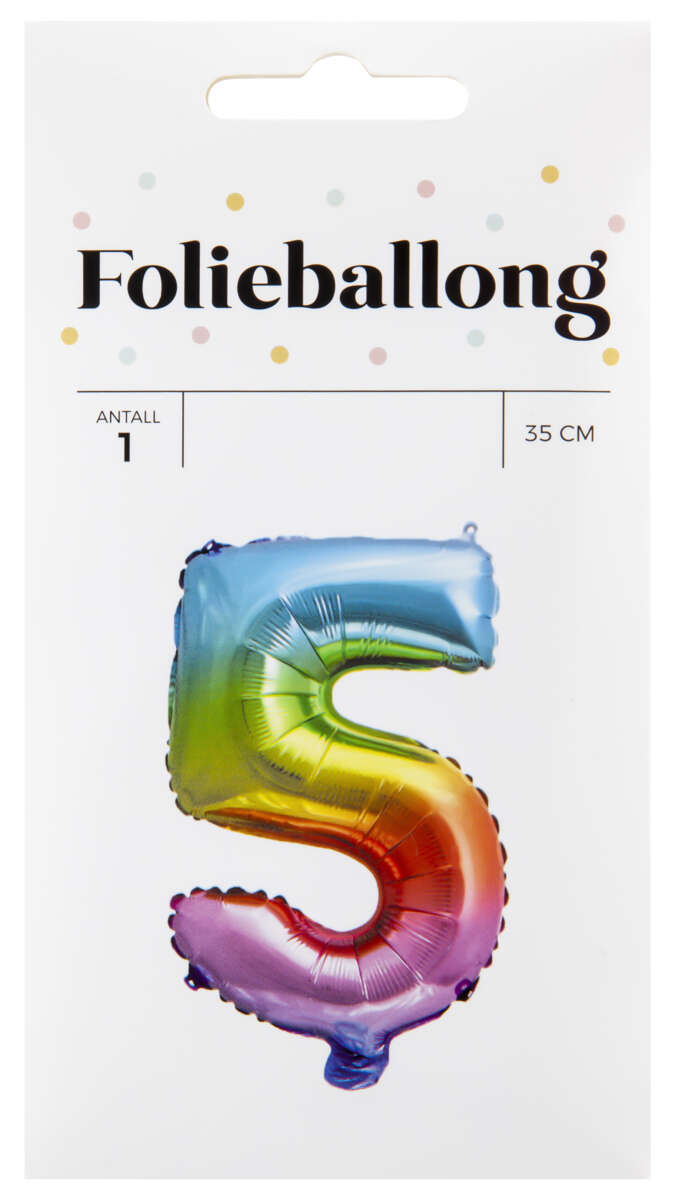 Folieballong Regnbue H: 35 cm