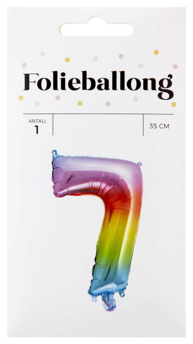 Folieballong Regnbue H: 35 cm