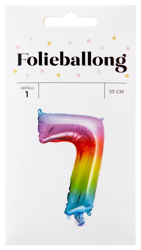 Folieballong Regnbue H: 35 cm