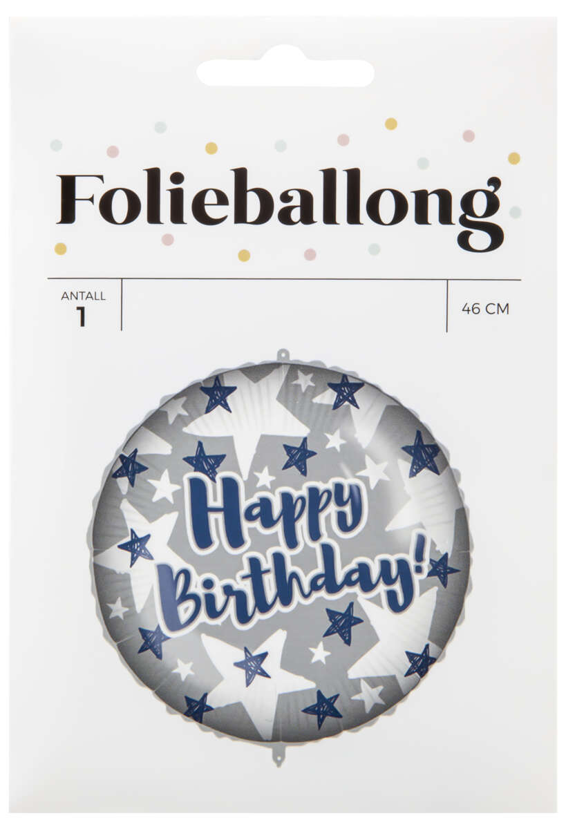 Folieballong Happy Birthday ø: 46 cm