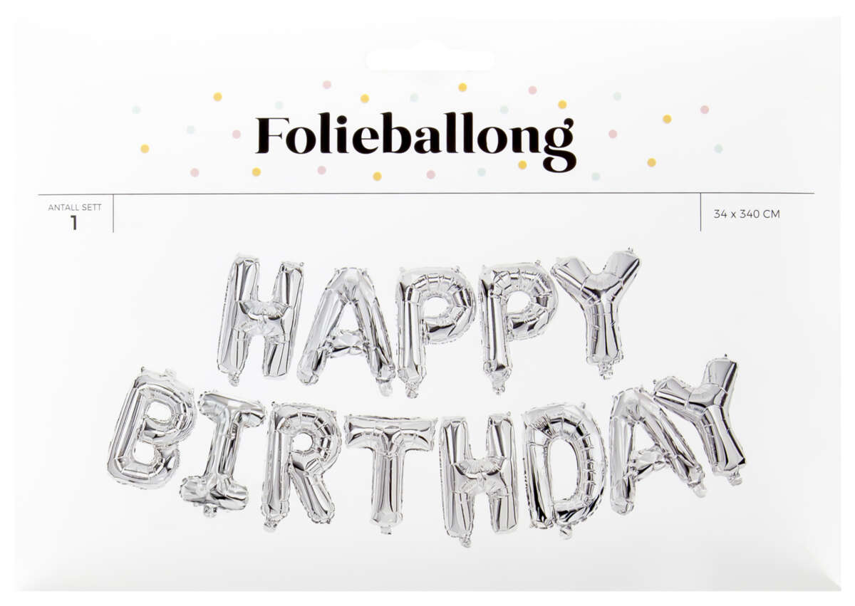 Folieballong Happy Birthday 3,4 m