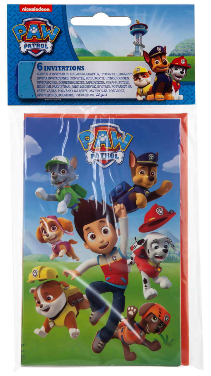Innbydelseskort PAW Patrol 6pk