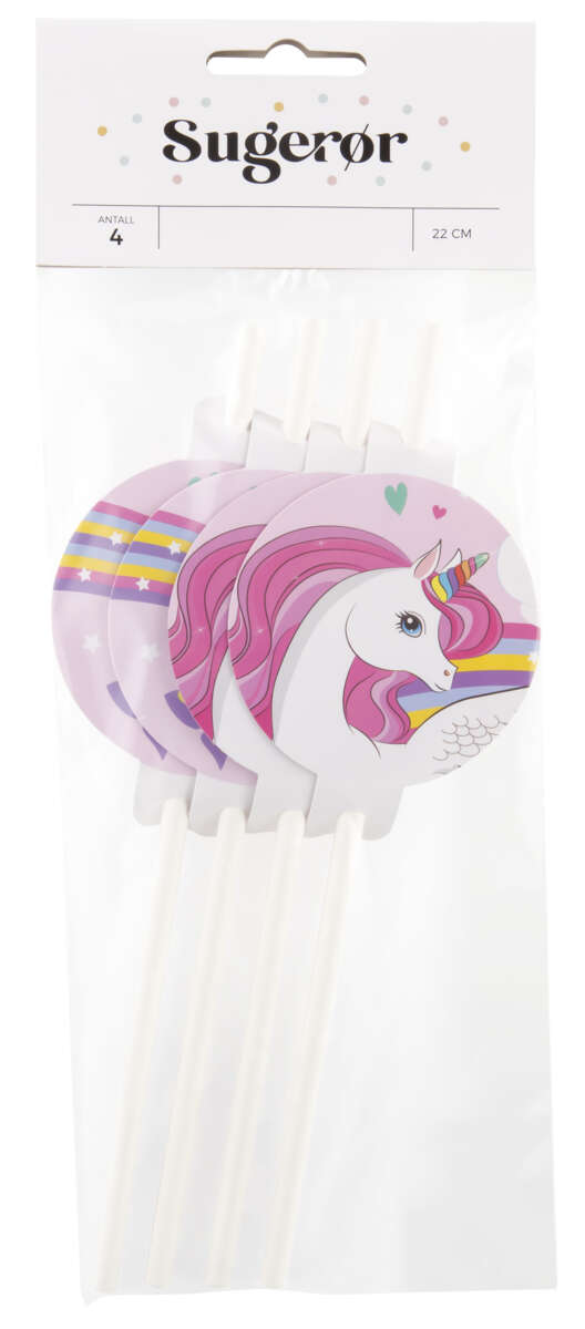 Sugerør Enhjørning 4pk