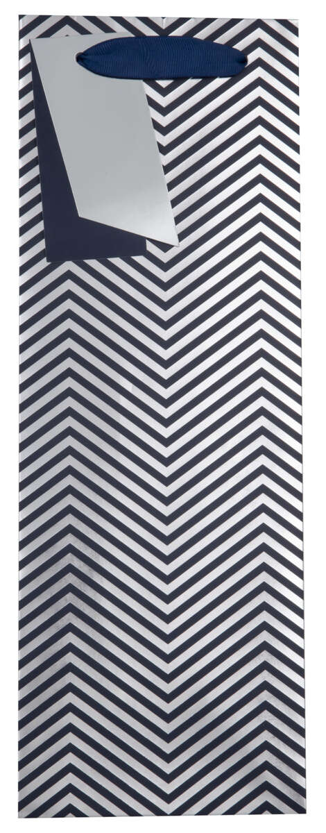 Flaskepose Sort/sølv