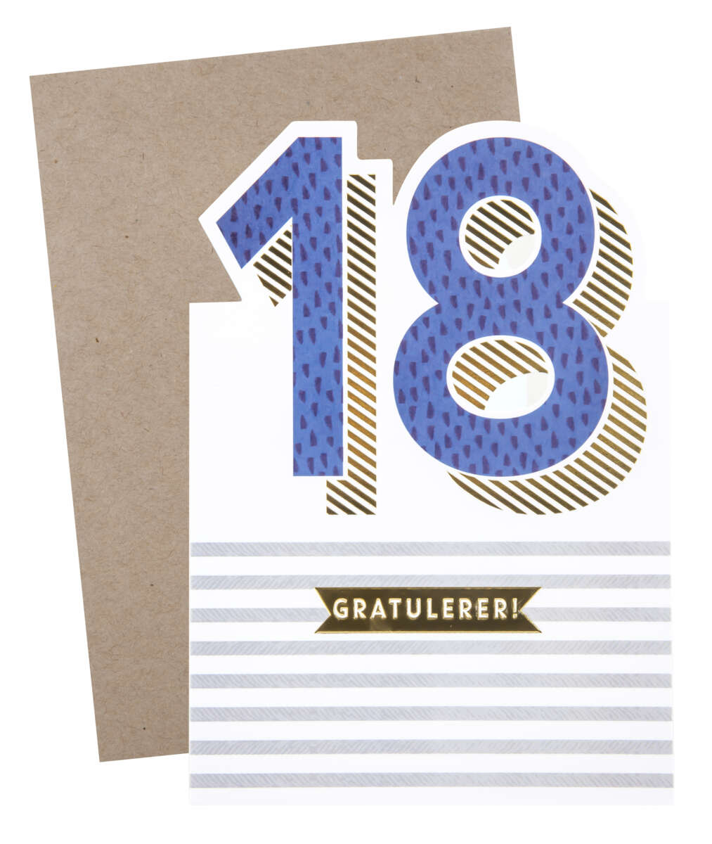 Kort 18 år Gratulerer!