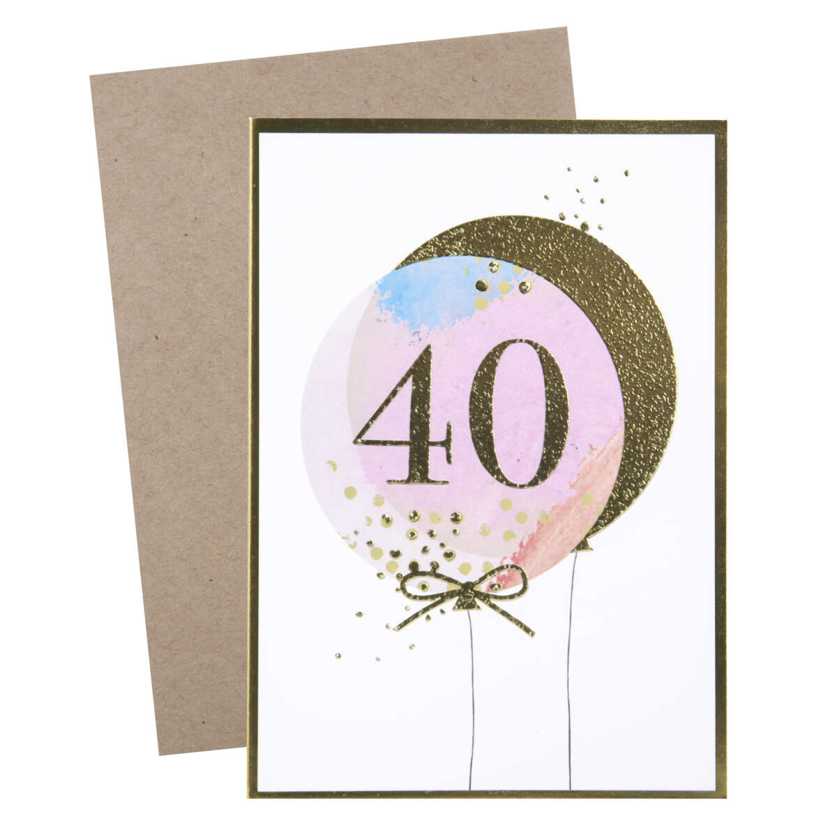 Kort 40 år Rosa/gull