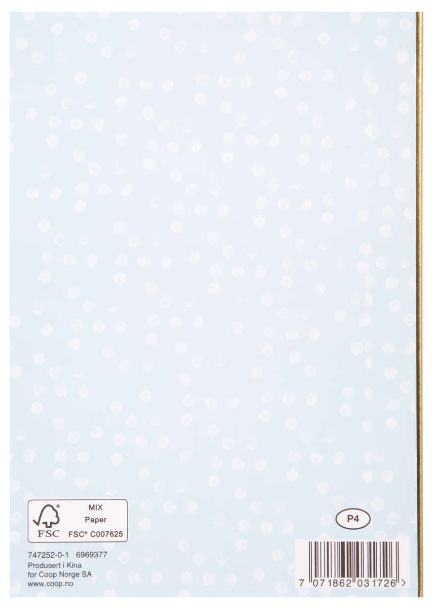 Kort 40 år Rosa/gull