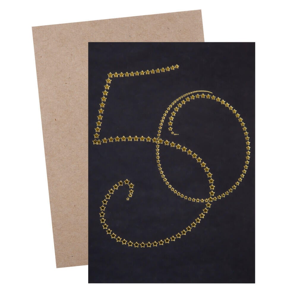 Kort 50 år Sort/gull