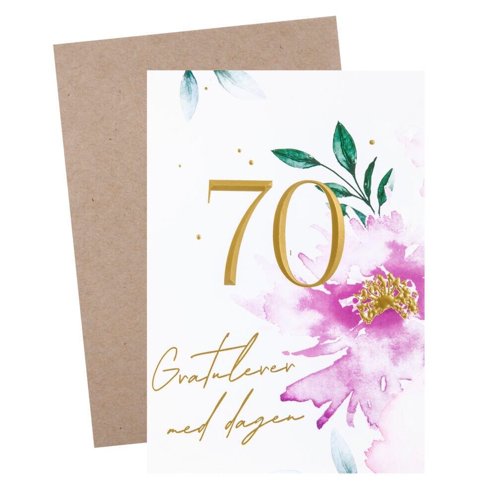 Kort 70 år Blomster