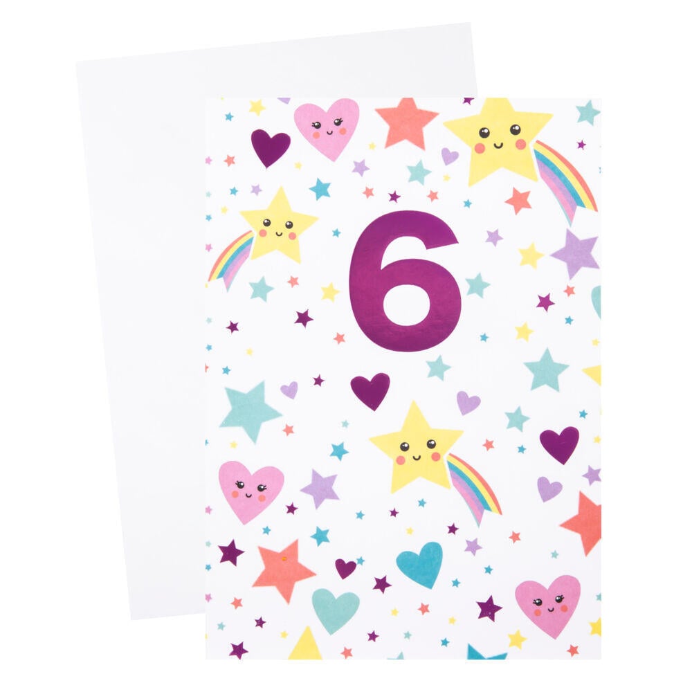 Kort 6 år Stjerner og regnbue