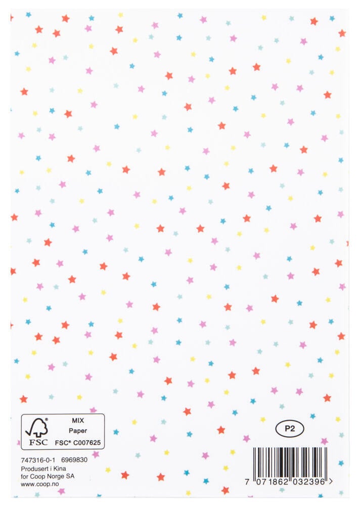 Kort 6 år Stjerner og regnbue