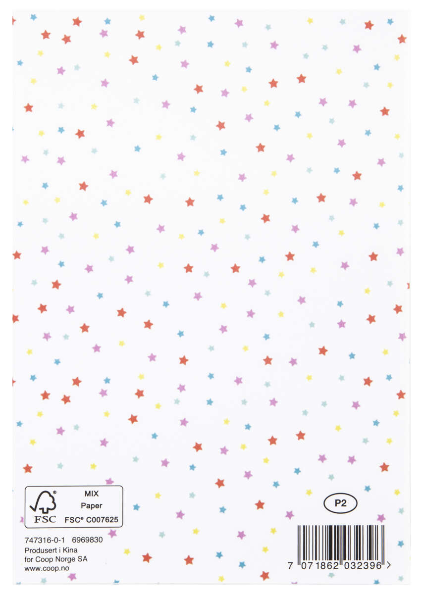 Kort 6 år Stjerner og regnbue