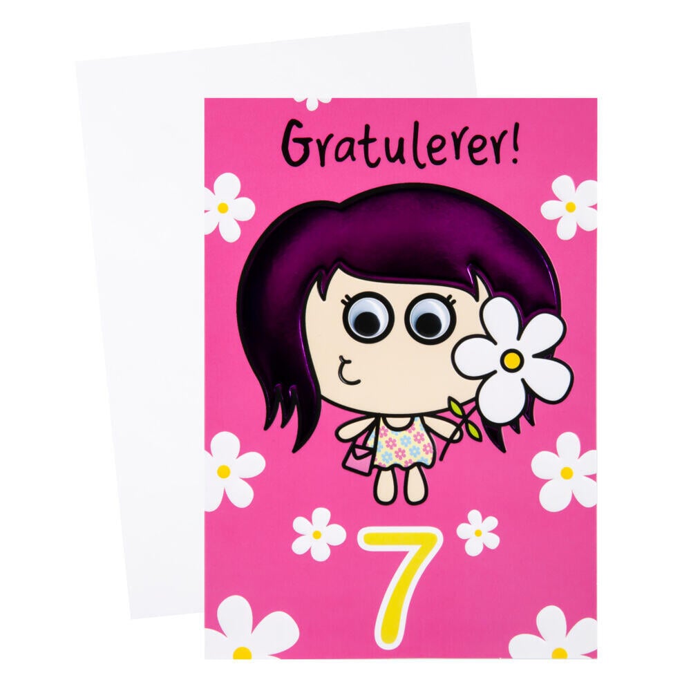 Kort 7 år Blomster
