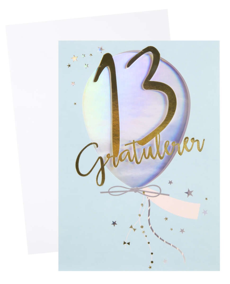 Kort 13 år Ballong