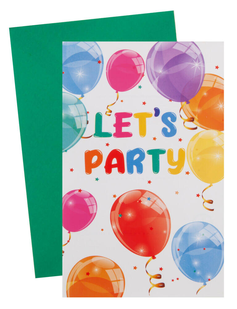 Innbydelseskort ballong 8pk