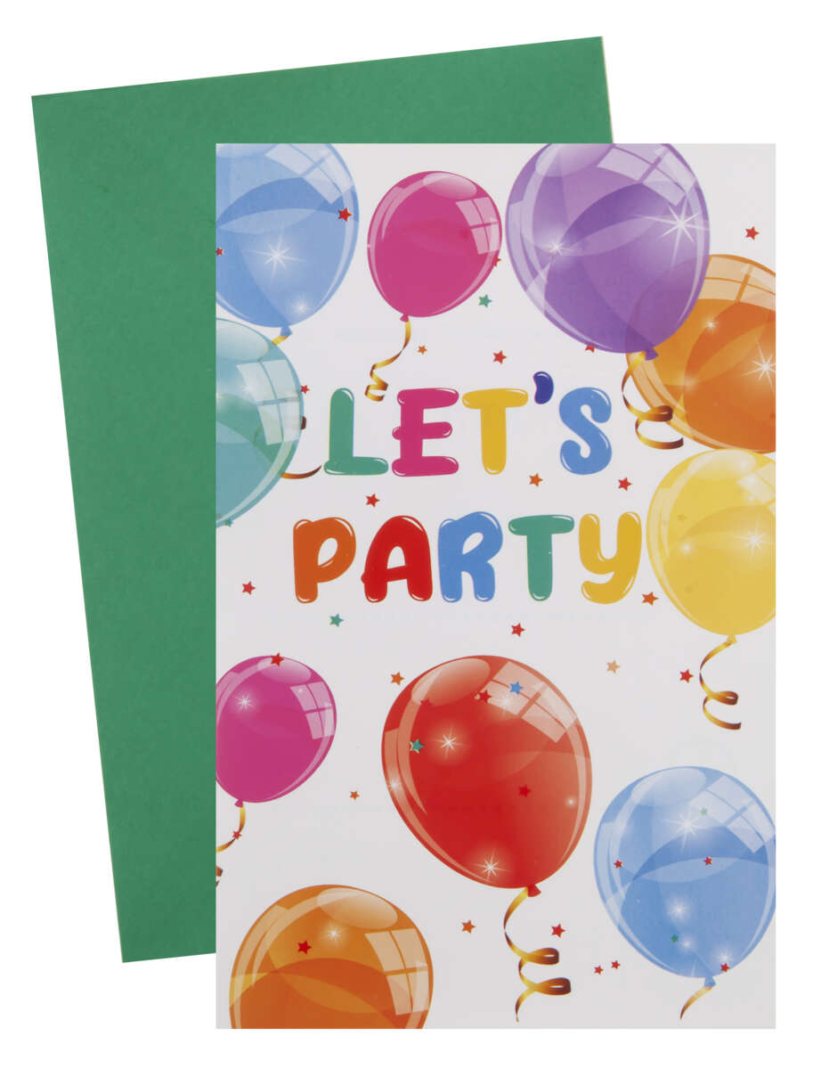 Innbydelseskort ballong 8pk