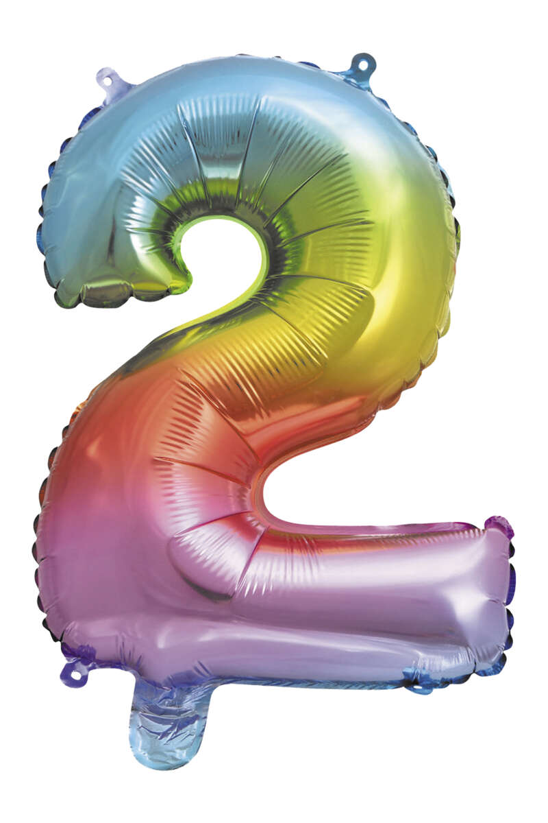 Folieballong Regnbue H: 35 cm