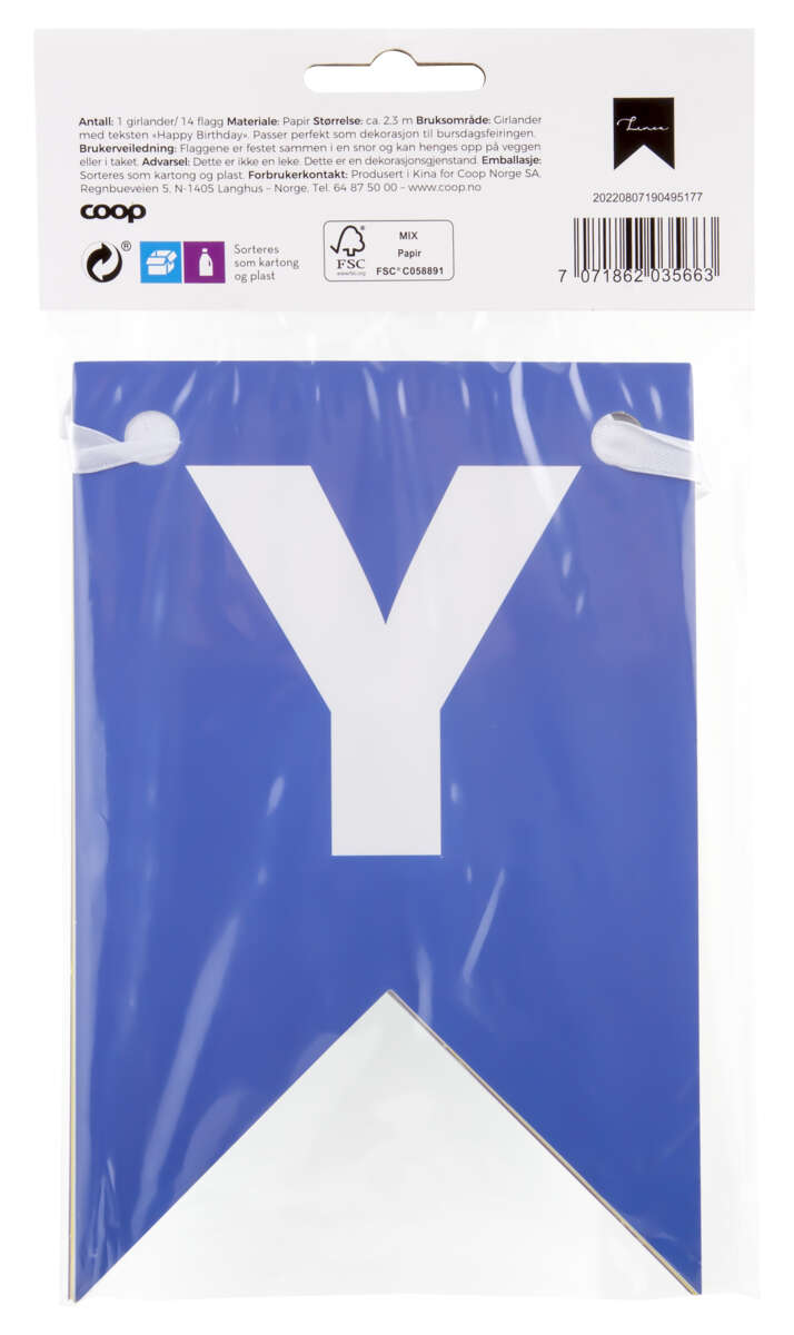 Girlander Happy Birthday L: 2,3 m