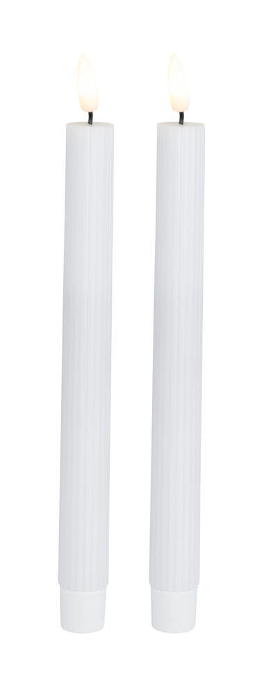 Lun LED kronelys med riller 2pk