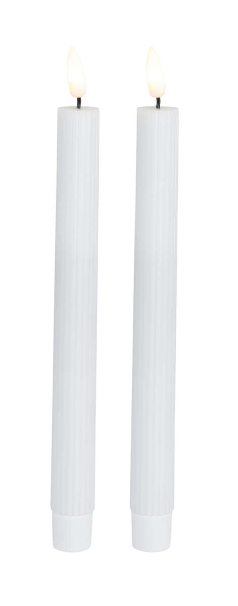 Lun LED kronelys med riller 2pk