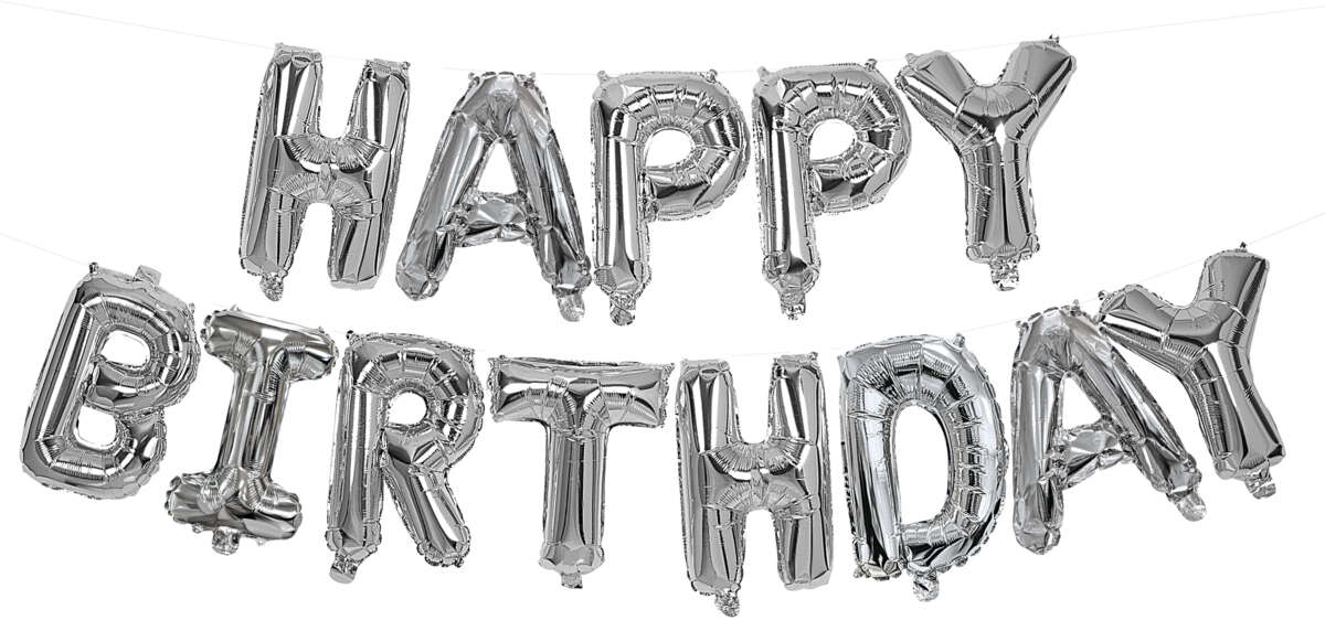 Folieballong Happy Birthday 3,4 m