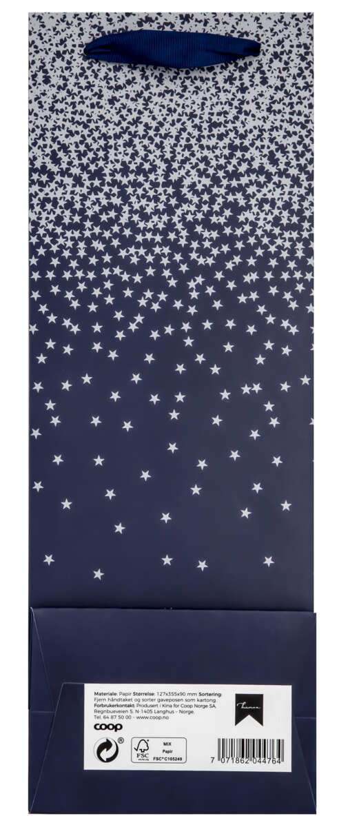 Flaskepose Blå/sølv