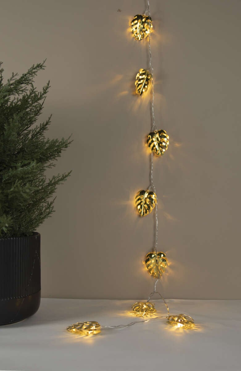 Lyslenke med bladdekor
