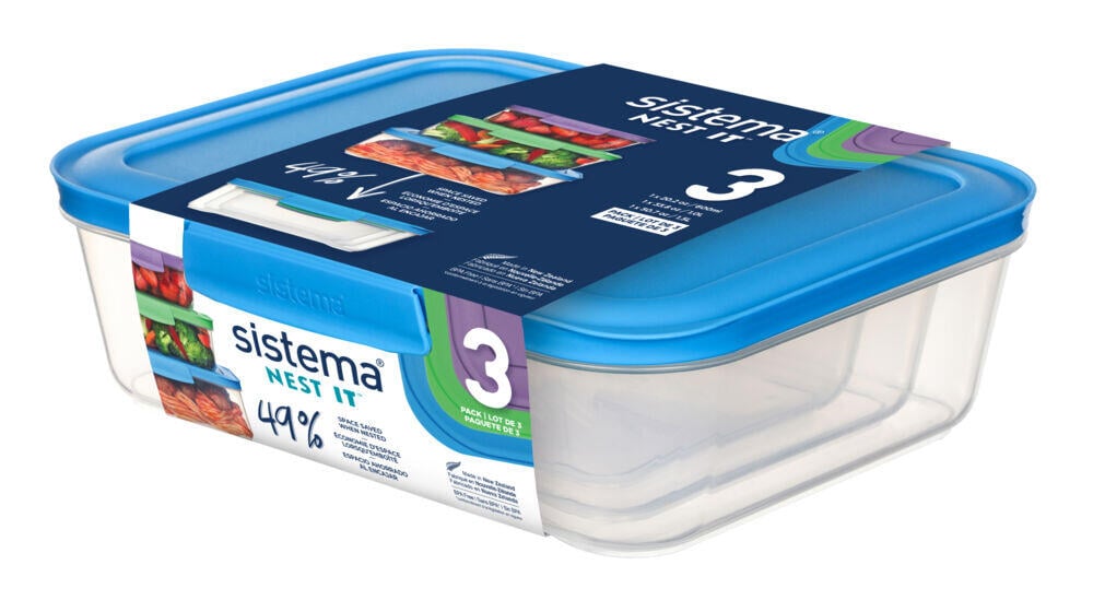 Sistema Nest It matoppbevaringsbokser 3 pk