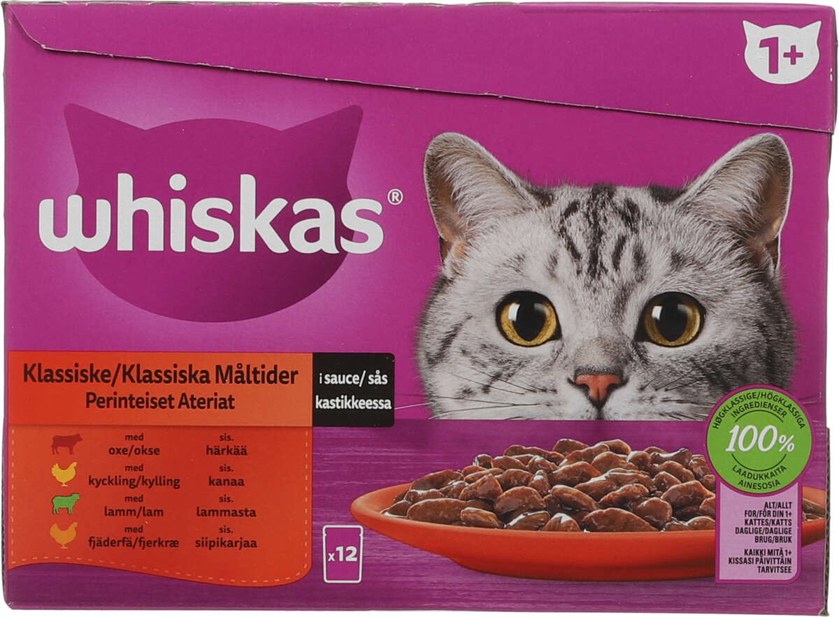 Whiskas® Klassiske Måltider 1+ 12x85g