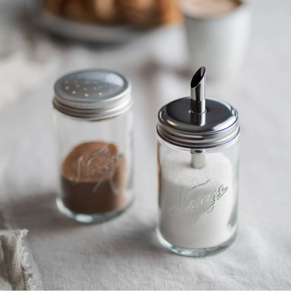 Hadeland Glassverk Norgesglasset sukker og kanel sett