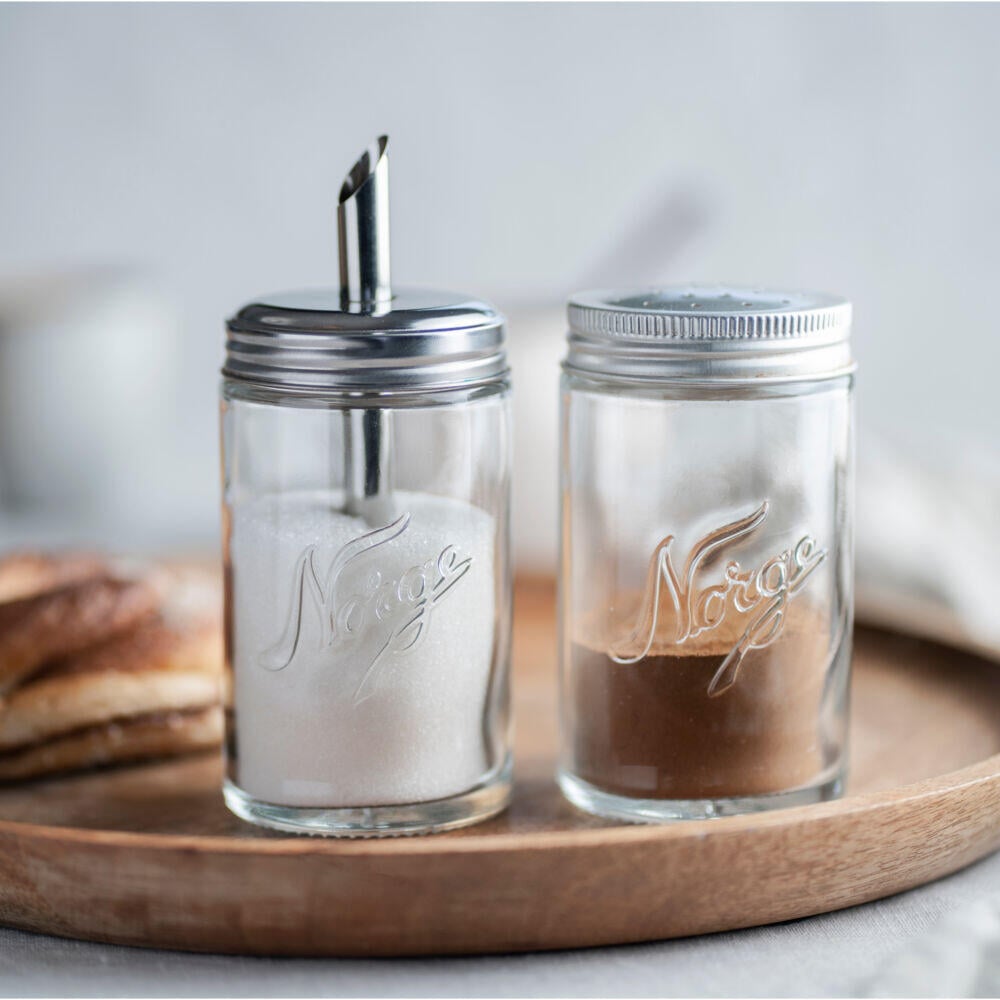 Hadeland Glassverk Norgesglasset sukker og kanel sett