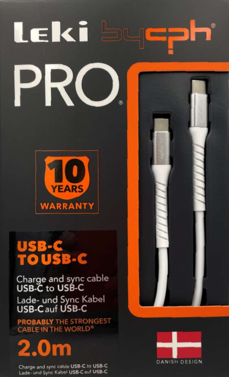 Leki bycph PRO USB-C til USB-C ladekabel 1 M