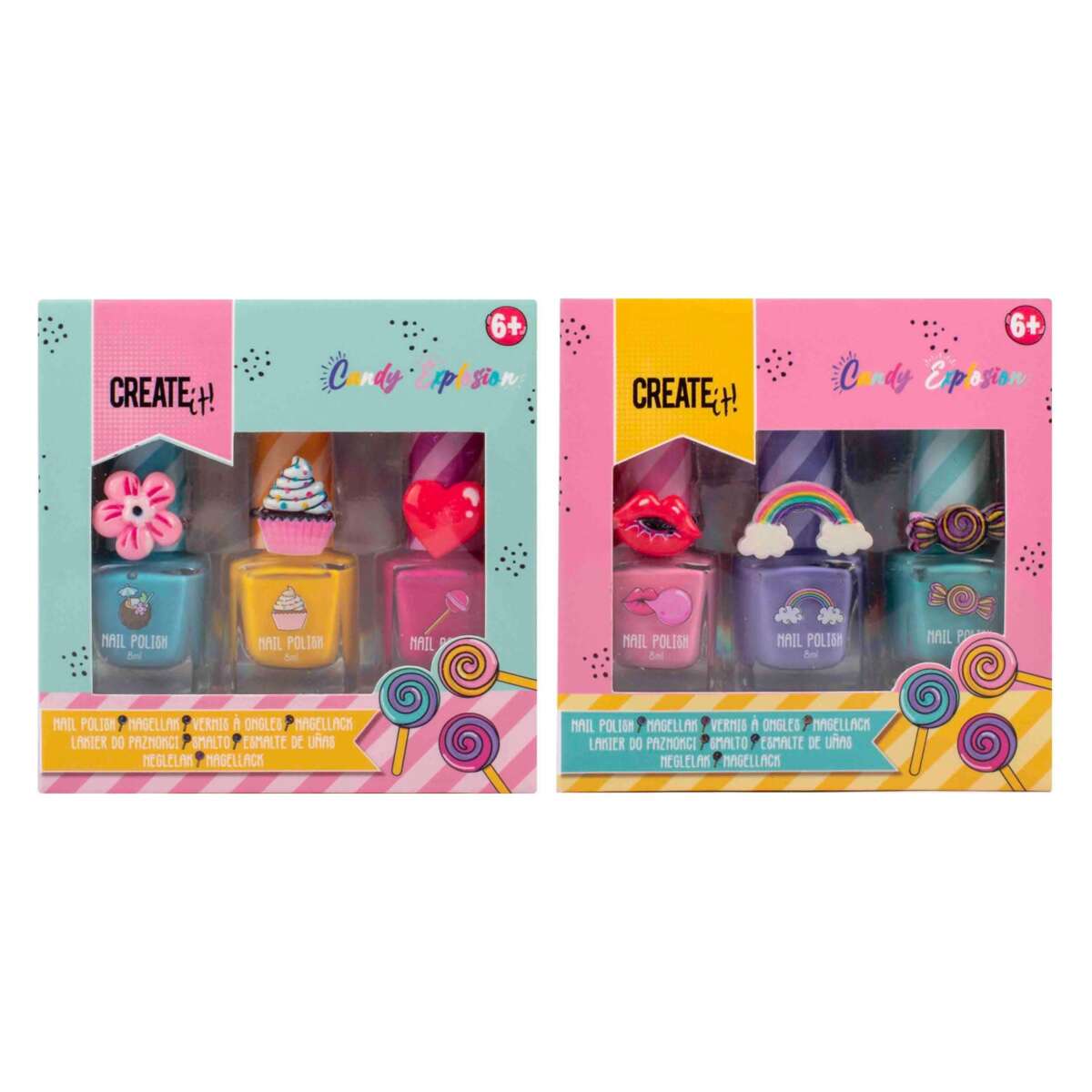 CREATE IT! Candy Explosion neglelakk med ring 3pk