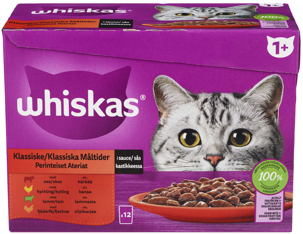 Whiskas® Klassiske Måltider 1+ 12x85g