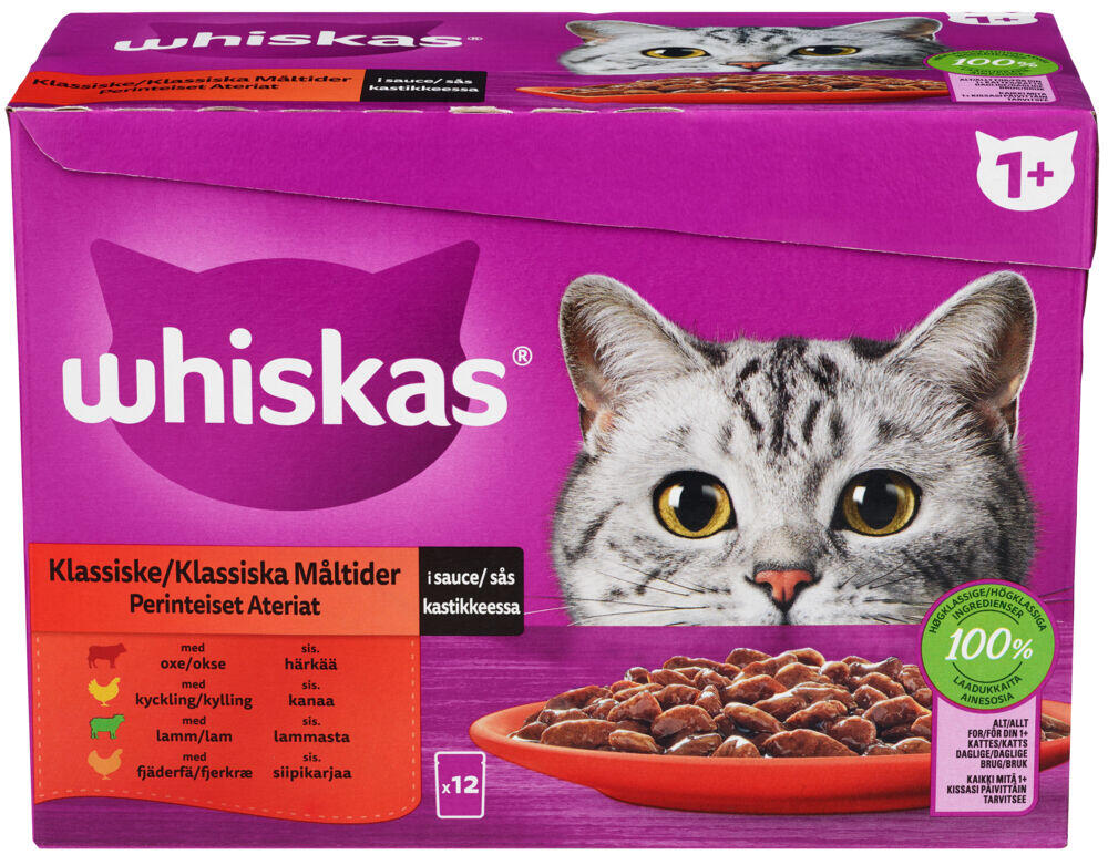 Whiskas® Klassiske Måltider 1+ 12x85g