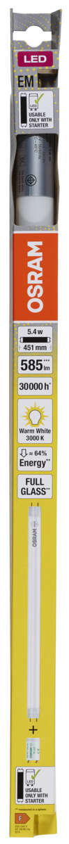 OSRAM LED TUBE T8 15 EM 438 mm 5.4W 830