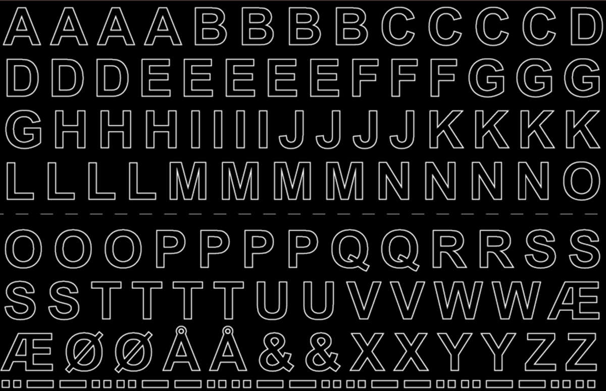 Habo bokstaver selvklebende