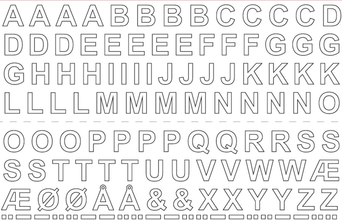 Habo bokstaver selvklebende