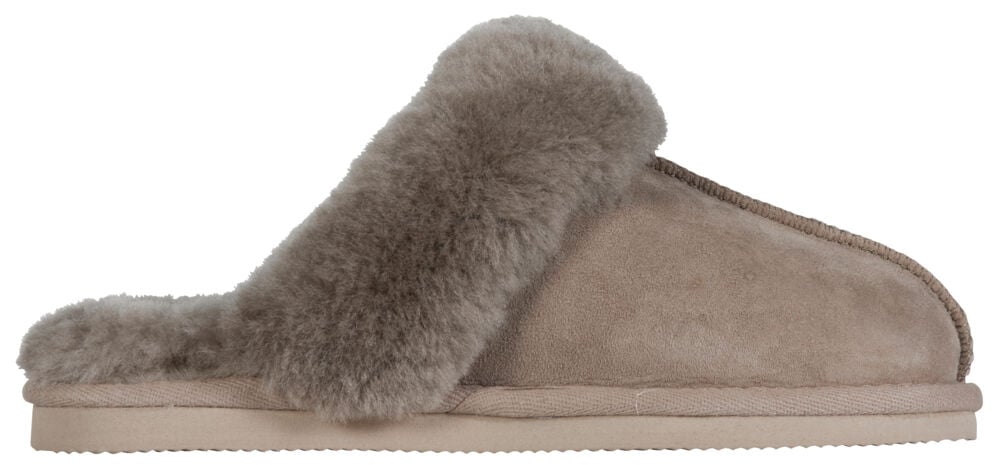 Mjuk skinntøfler dame