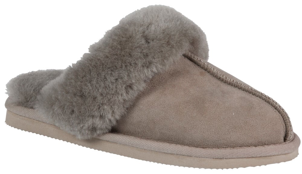 Mjuk skinntøfler dame