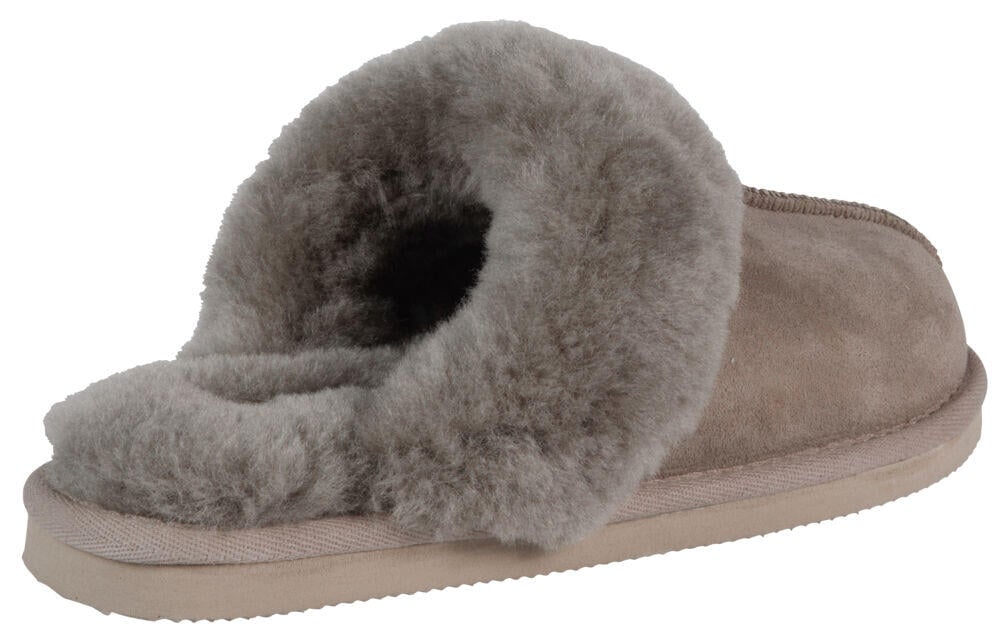 Mjuk skinntøfler dame