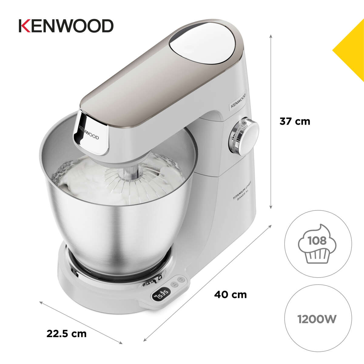 Kenwood KVL65.001WH Titanium Chef Baker kjøkkenmaskin