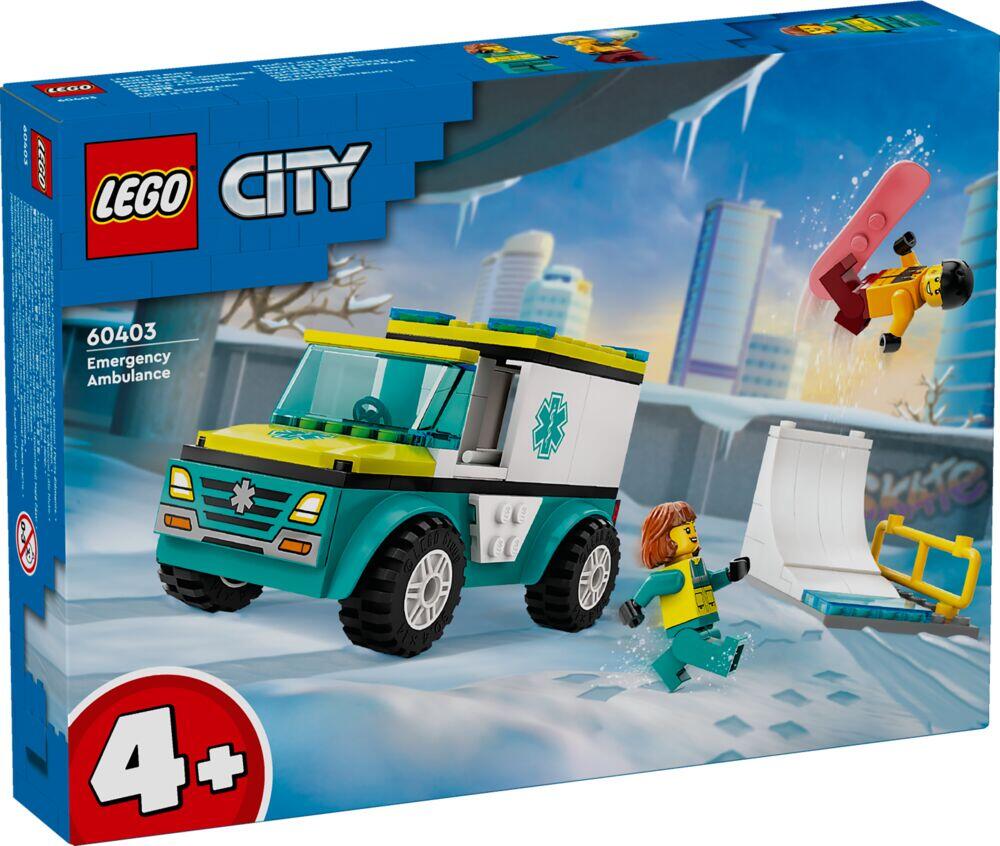 LEGO® City Ambulanse og snøbrettkjører 60403