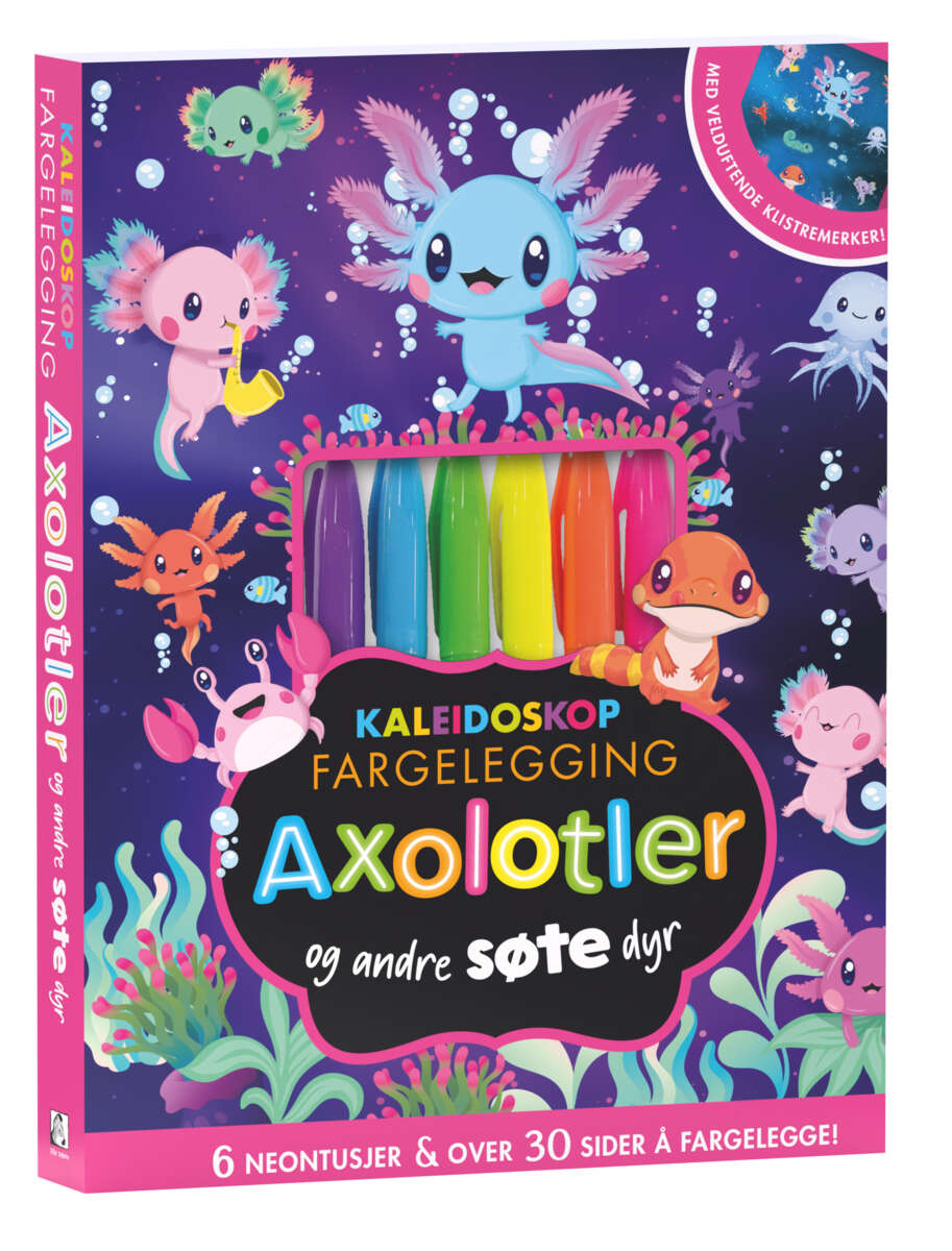 Kaleidoskop fargelegging – Axolotler og andre søte dyr