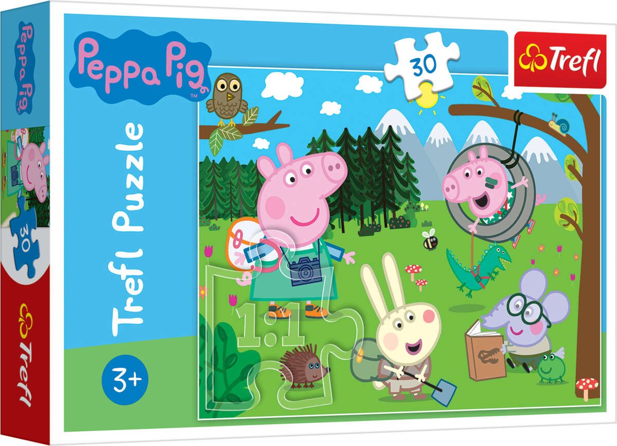 Puslespill Peppa Gris på skogstur