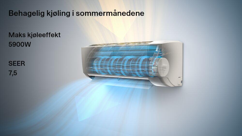 Mill Compact Pro WiFi varmepumpe 7400W, ferdig montert